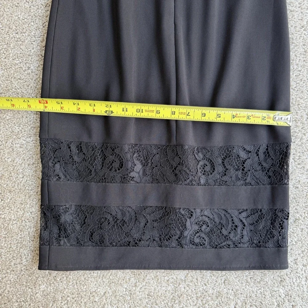 White House Black Market Dress Womens 00 Black Lace Sheath Knee Length